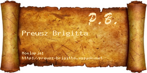 Preusz Brigitta névjegykártya